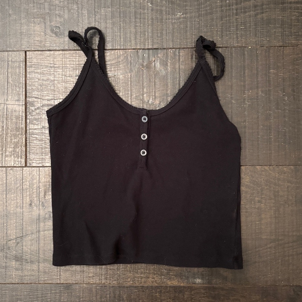 TNA Black Camisole with Button Accents
